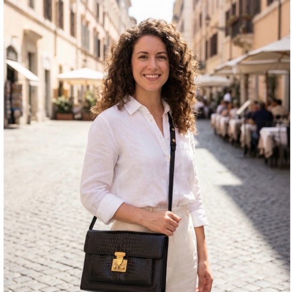 ❌hold❌ Bally Leather Croc-Embossed | 3 way Bag | Leather Lined | Vintage - Picture 16 of 16